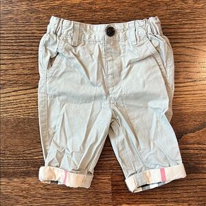 NWOT Burberry Kids Tan Rolled Cuff Pants